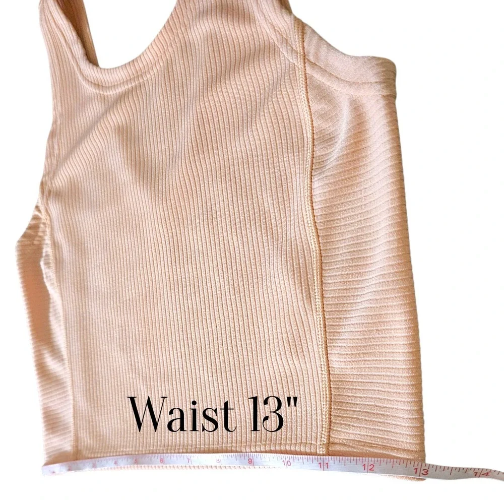 Lululemon Ribbed Softstreme 2 Piece Set Tank High Rise Shorts Peach Size 4